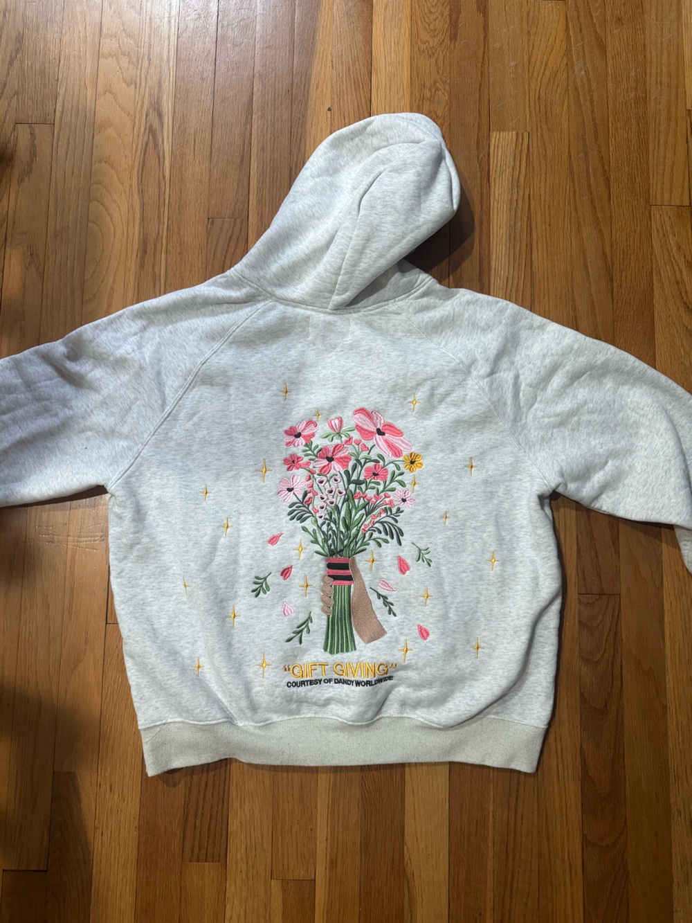 DANDY "Gift Giving" Oversized Lux Hoodie in Heather Gray - Picture 3 of 4